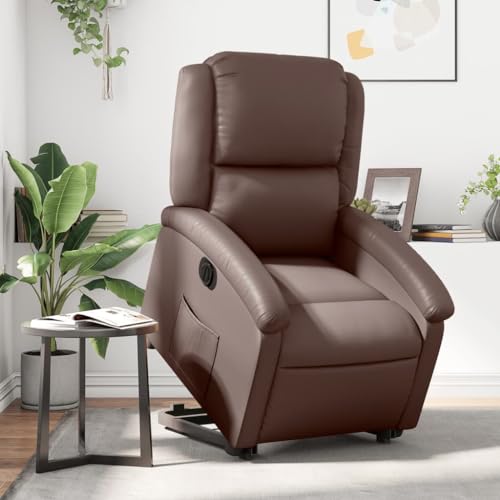 Woonisher Relaxsessel mit Aufstehhilfe Elektrisch Braun Kunstlederwohnzimmersessel Sessel relaxsessel stillsessel von Woonisher