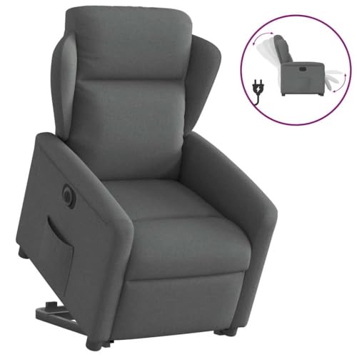 Woonisher Relaxsessel mit Aufstehhilfe Elektrisch Dunkelgrau Stoffwohnzimmersessel Sessel relaxsessel stillsessel von Woonisher