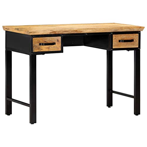 Woonisher Schreibtisch 110 x 50 x 76 cm Mangoholz Massiv Schreibtisch mit stauraum Regal sekretär Woonisher Schreibtisch 110 x 50 x 76 cm Mangoholz Massiv Schreibtisch mit stauraum Regal sekretär von Woonisher