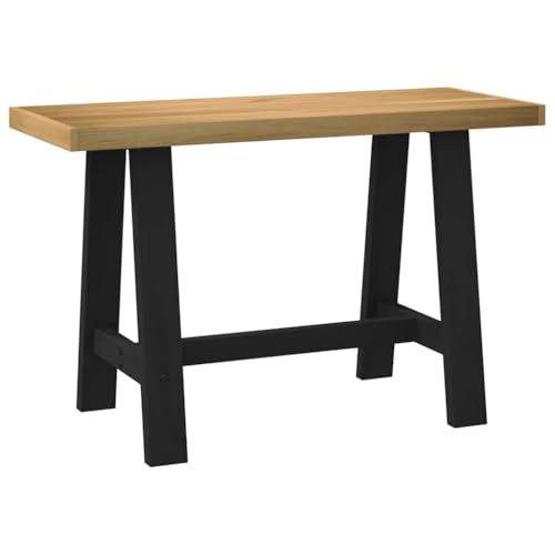 Woonisher Schreibtisch A-Form-Beine 120x50x75 cm Massivholz Kiefer Schreibtisch mit stauraum Regal sekretär von Woonisher