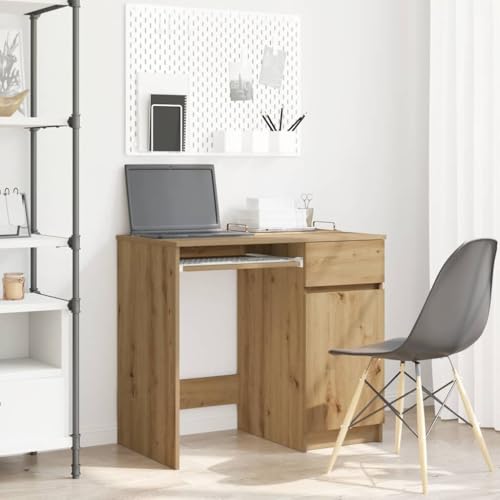 Woonisher Schreibtisch Artisan-Eiche 86x49x76 cm Holzwerkstoff Schreibtisch mit stauraum Regal sekretär von Woonisher