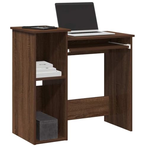 Woonisher Schreibtisch mit Regal Braun Eichen-Optik 84x40x78 cm Schreibtisch mit stauraum Regal sekretär von Woonisher