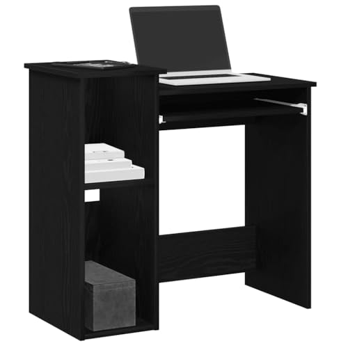 Woonisher Schreibtisch mit Regalen Schwarz 84x40x78 cm Holzwerkstoff Schreibtisch mit stauraum Regal sekretär Woonisher Schreibtisch mit Regalen Schwarz 84x40x78 cm Holzwerkstoff Schreibtisch mit stauraum Regal sekretär von Woonisher