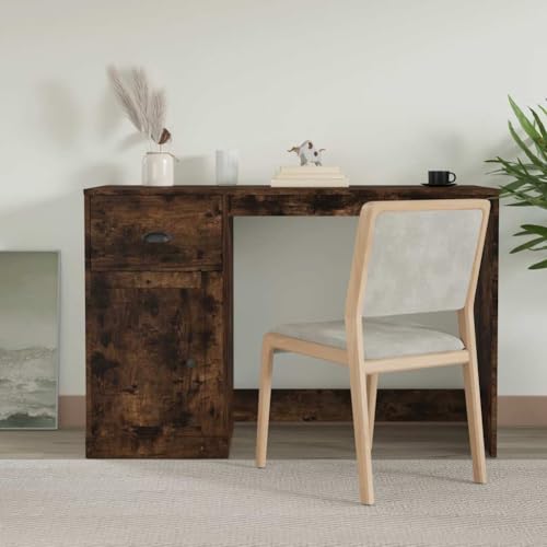 Woonisher Schreibtisch mit Schublade Räuchereiche 115x50x75cm Schreibtisch mit stauraum Regal sekretär Woonisher Schreibtisch mit Schublade Räuchereiche 115x50x75cm Schreibtisch mit stauraum Regal sekretär von Woonisher