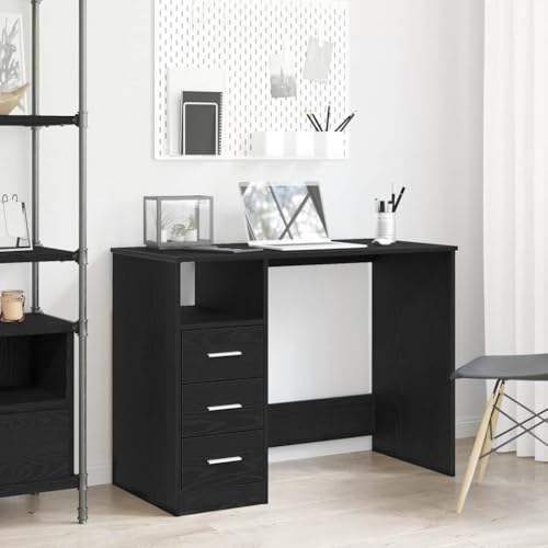 Woonisher Schreibtisch mit Schubladen Schwarz Eichen-Optik 102x50x76 cm Schreibtisch mit stauraum Regal sekretär Woonisher Schreibtisch mit Schubladen Schwarz Eichen-Optik 102x50x76 cm Schreibtisch mit stauraum Regal sekretär von Woonisher