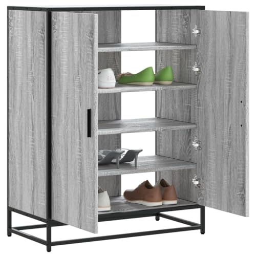 Woonisher Schuhschrank Grau Sonoma 75x38x97,5 cm Holzwerkstoff Metall schuhregal platzsparend Woonisher Schuhschrank Grau Sonoma 75x38x97,5 cm Holzwerkstoff Metall schuhregal platzsparend von Woonisher