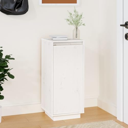 Woonisher Schuhschrank Weiß 35x35x80 cm Massivholz Kiefer schuhregal platzsparend von Woonisher
