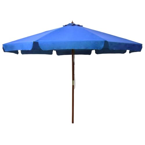 Woonisher Sonnenschirm mit Holzmast 330 cm Azurblau von Woonisher