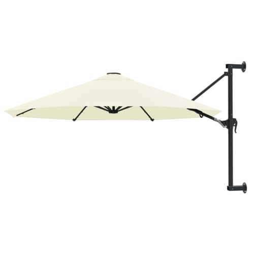 Woonisher Sonnenschirm zur Wandmontage mit Metall-Mast 300 cm Sandweiß von Woonisher