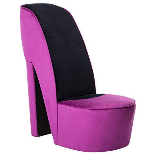 Woonisher Stuhl in Stöckelschuh-Form Lila Samtwohnzimmersessel Sessel relaxsessel stillsessel von Woonisher