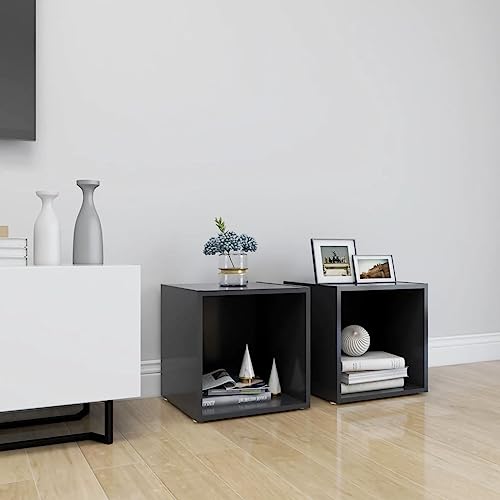 Woonisher TV-Schränke 2 STK. Grau 37x35x37 cm Holzwerkstoff tv Schrank Sideboard fernsehschrank von Woonisher