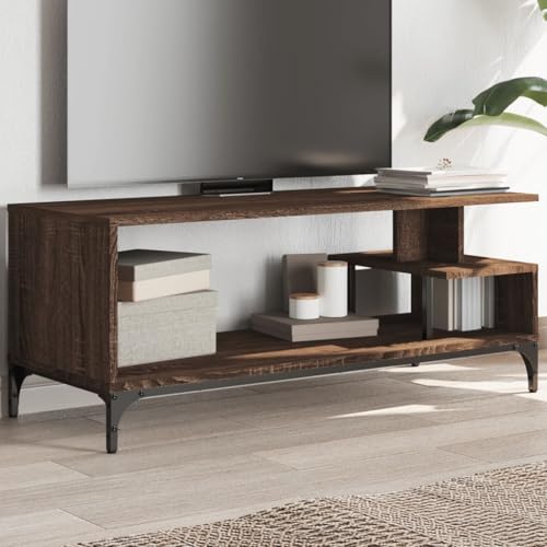 Woonisher TV-Schrank Braun Eichen-Optik 102x40x41 cm Holzwerkstoff Stahl tv Schrank Sideboard fernsehschrank von Woonisher