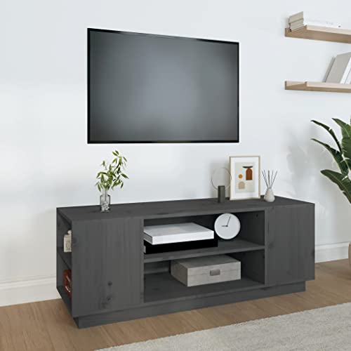 Woonisher TV-Schrank Grau 110x35x40,5 cm Massivholz Kiefer tv Schrank Sideboard fernsehschrank Woonisher TV-Schrank Grau 110x35x40,5 cm Massivholz Kiefer tv Schrank Sideboard fernsehschrank von Woonisher