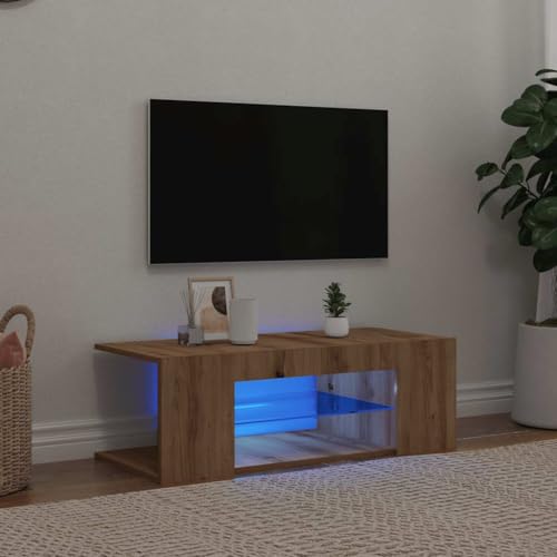 Woonisher TV-Schrank mit LED-Leuchten Artisan-Eiche 90x39x30 cm tv Schrank Sideboard fernsehschrank Woonisher TV-Schrank mit LED-Leuchten Artisan-Eiche 90x39x30 cm tv Schrank Sideboard fernsehschrank von Woonisher