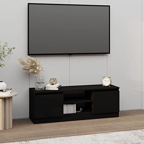 Woonisher TV-Schrank mit Tür Schwarz 102x30x36 cm von Woonisher