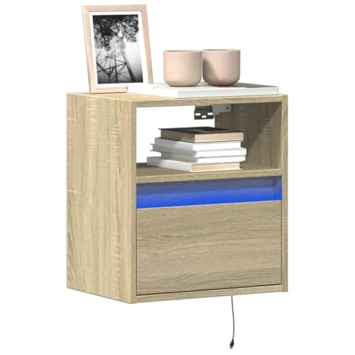 Woonisher TV-Wandschränke mit LED-Beleuchtung 2 STK. Sonoma 41x31x45 cm tv Schrank Sideboard fernsehschrank von Woonisher