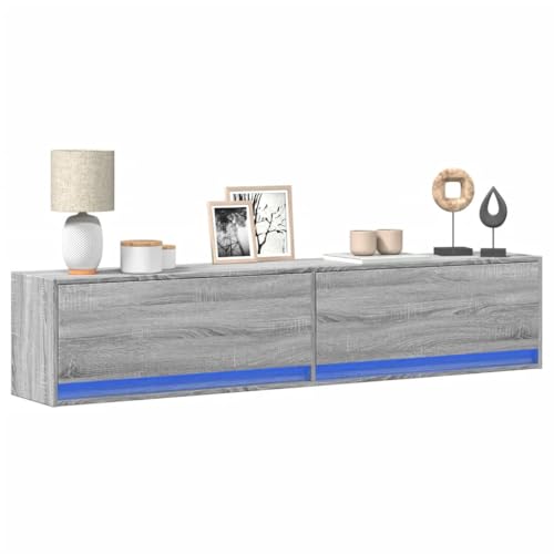 Woonisher TV-Wandschrank mit LED Grau Sonoma 180x31x38 cm tv Schrank Sideboard fernsehschrank Woonisher TV-Wandschrank mit LED Grau Sonoma 180x31x38 cm tv Schrank Sideboard fernsehschrank von Woonisher