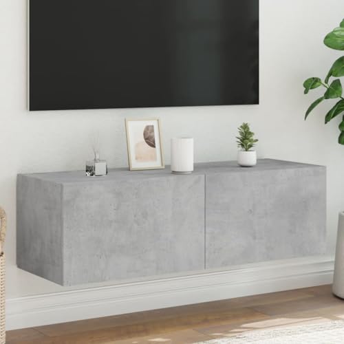 Woonisher TV-Wandschrank mit LED-Leuchten Betongrau 100x35x31 cm tv Schrank Sideboard fernsehschrank Woonisher TV-Wandschrank mit LED-Leuchten Betongrau 100x35x31 cm tv Schrank Sideboard fernsehschrank von Woonisher