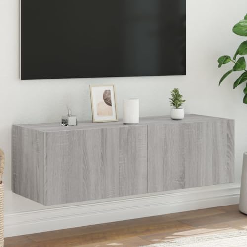 Woonisher TV-Wandschrank mit LED-Leuchten Grau Sonoma 100x35x31 cm tv Schrank Sideboard fernsehschrank Woonisher TV-Wandschrank mit LED-Leuchten Grau Sonoma 100x35x31 cm tv Schrank Sideboard fernsehschrank von Woonisher