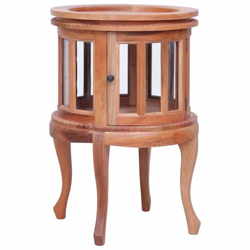 Woonisher Vitrinenschrank Natur 50 x 50 x 76 cm Massivholz Mahagoni beistelltisch Holz Outdoor klein Tisch von Woonisher
