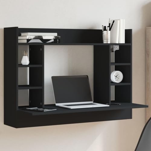 Woonisher Wand-Schreibtisch Schwarz 105x48x75 cm Holzwerkstoff Schreibtisch mit stauraum Regal sekretär Woonisher Wand-Schreibtisch Schwarz 105x48x75 cm Holzwerkstoff Schreibtisch mit stauraum Regal sekretär von Woonisher