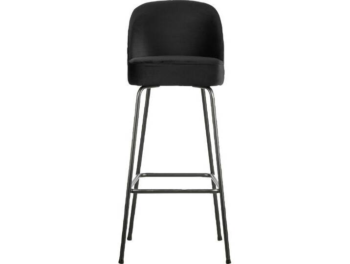 Hochstuhl WOOOD Stockholm , schwarz (schwarz, schwarz), B:50cm H:103cm T:55cm, Stoff, Stühle, Bistrostuhl Hochstuhl, Barhocker mit Fußstütze, H 103 cm x B 50 cm von Woood