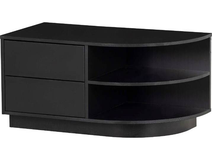 Lowboard WOOOD Finca, Kommode mit abgerundeten Abschlussregal , schwarz, B:78cm H:40cm T:40cm, Holzwerkstoff, Sideboards, mit modernem Push-to-Open-System, Breite 78 cm von Woood
