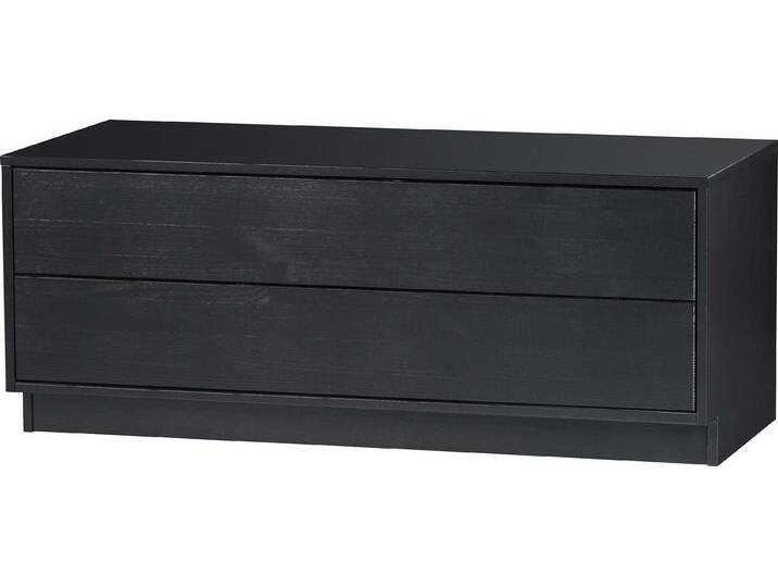 Lowboard WOOOD Finca, TV-Kommode, Breite 50 cm oder 100 cm , schwarz, B:100cm H:40cm T:40cm, Holzwerkstoff, Sideboards, mit 2 Schubkästen inkl. modernem Push-to-Open-Funktion von Woood
