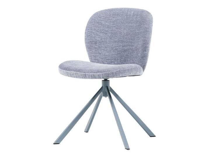 WOOOD Esszimmerstuhl 2er Set Retro Drehstuhl Femke Samt Chenille, blau, Blau WOOOD Esszimmerstuhl 2er Set Retro Drehstuhl Femke Samt Chenille, blau, Blau von Woood