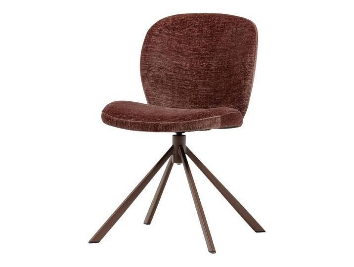 WOOOD Esszimmerstuhl 2er Set Retro Drehstuhl Femke Samt Chenille, braun, Braun von Woood