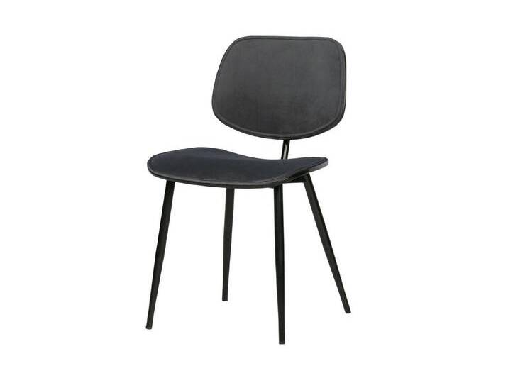 WOOOD Esszimmerstuhl Esszimmerstuhl Jackie aus Samt, grau, Grau von Woood