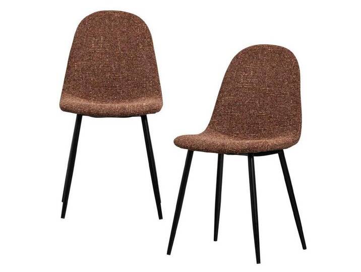 WOOOD Esszimmerstuhl Esszimmerstuhl Marije 2er-Set Chenille-Stoff, braun, Braun, Terra von Woood