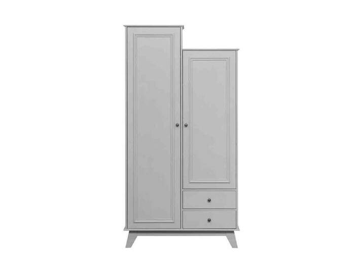 WOOOD Kleiderschrank Lily aus Kiefernholz, grau von Woood