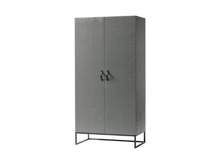 WOOOD Kleiderschrank Morris aus Kiefernholz, grau von Woood