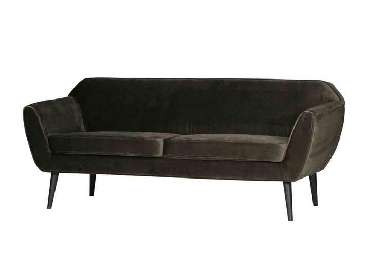 WOOOD Sofa Rocco Samt, 187cm Grau, grün, 187, Dunkelgrün von Woood