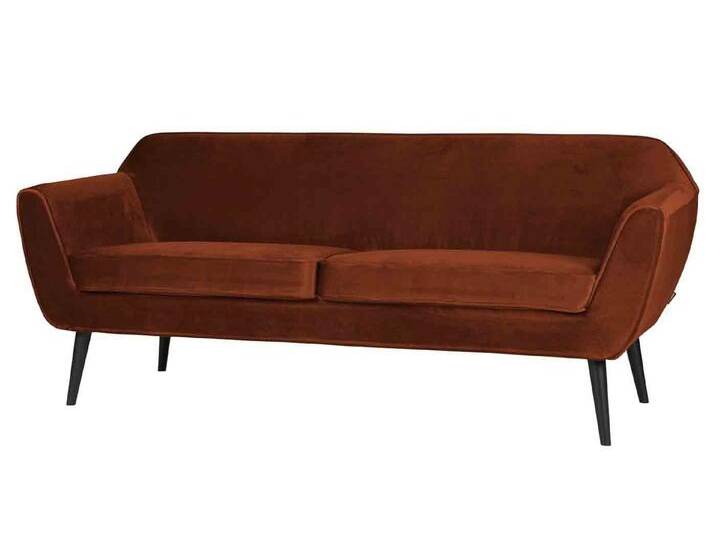 WOOOD Sofa Rocco Samt, 187cm Rost, rot, 187, Rost WOOOD Sofa Rocco Samt, 187cm Rost, rot, 187, Rost von Woood