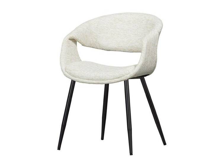 WOOOD Stuhl Yossi aus Webstoff, Natur / Schwarz, beige, Webstoff (100% Polyester), Metall , Metall, Natur von Woood