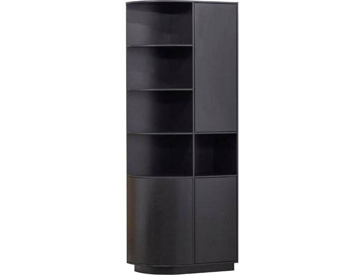 WOOOD Vitrine Finca mit modernem Push-to-Open-System, Breite 78 cm, schwarz, Regalelement oben links von Woood