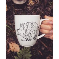 Wildschwein Tasse - Handbemalte Schrullig Wildes Schwein Lustige Niedliche Teller Funky Wald Fauna Geschenk Kinderzimmer Cartoon Küche von WooodlandFactory