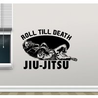 Jiu Jitsu Wandtattoos Vinyl Aufkleber Skelette Rolle Bis Tod Schild Jiu-Jitsu Wanddekoration Gym Poster Wrestling Wall Art Geschenke 1478 von WoopyDecalShop