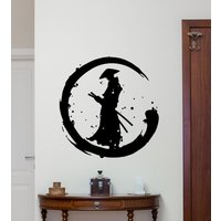 Samurai Wandtattoo Vinyl Sticker Enzo Circle Schild Japan Ronin Wanddekoration Enso Poster Home Japanese Wall Art Krieger Ninja Geschenke 1473 von WoopyDecalShop