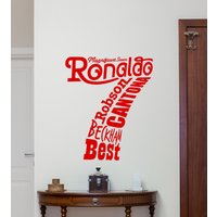 Wunderschöner Sieben Wandtattoo Vinyl Aufkleber Fußball Fan Schild Gym Wanddekoration Fußballspieler Poster Cantona Ronaldo Wandkunst Sport von WoopyDecalShop