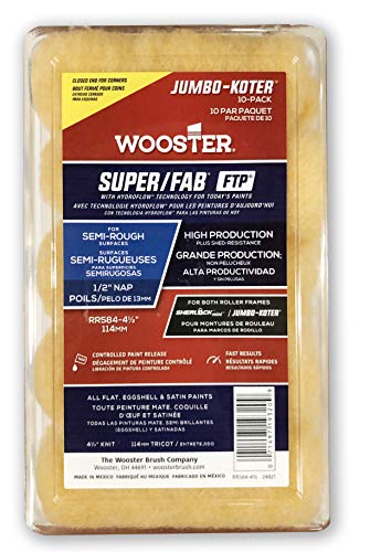 Wooster Pinsel RR584 Super/Fab FTP 1/2 Zoll Nap geschlossenes Ende Jumbo-Koter – 10 Stück Wooster Pinsel RR584 Super/Fab FTP 1/2 Zoll Nap geschlossenes Ende Jumbo-Koter – 10 Stück von Wooster Brush
