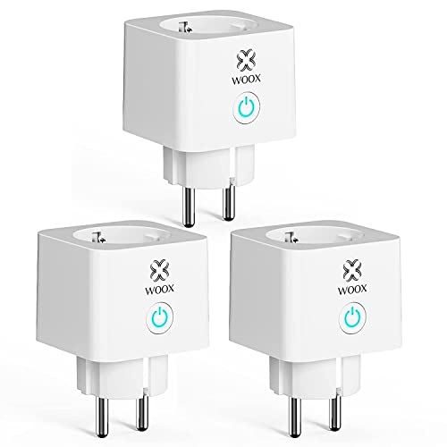 Woox Alexa Steckdose Stromverbrauch Messen 3 Stück, Wlan Steckdose mit Stromzähler 16A, TÜV Geprüft, Zeitschaltuhr Sprachsteuerung Kompatibel mit Alexa Google Home, Nur 2,4 GHz Wifi von Woox