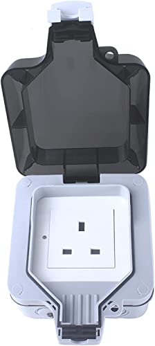 Woox Smart Plug Außensteckdose Fernbedienung Wetterfest IP66 WLAN Steckdose 13A Kompatibel mit Alexa, Echo, Google Assistant, Timer-Funktion, Kein Hub erforderlich Weiß von Woox