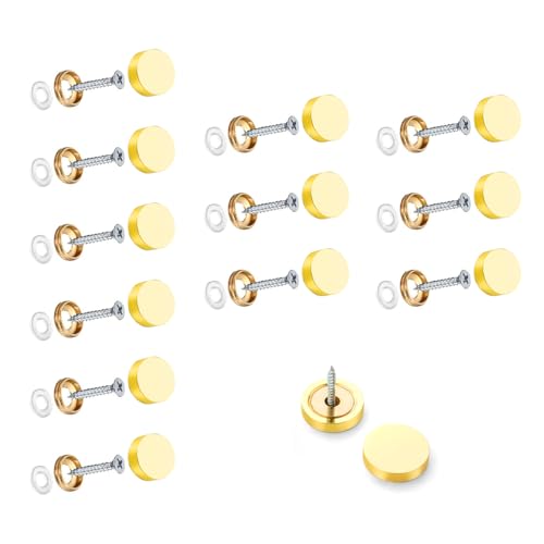 Wopanxye 12 Sätze Spiegelschrauben, 10mm Zierschrauben Edelstahl Polierte Spiegelnägel mit Kappen Zierschrauben für Spiegel Glasscheiben Schränke Holz Dekoration, Chrom schrauben abdeckkappen (Gold) Wopanxye 12 Sätze Spiegelschrauben, 10mm Zierschrauben Edelstahl Polierte Spiegelnägel mit Kappen Zierschrauben für Spiegel Glasscheiben Schränke Holz Dekoration, Chrom schrauben abdeckkappen (Gold) von Wopanxye
