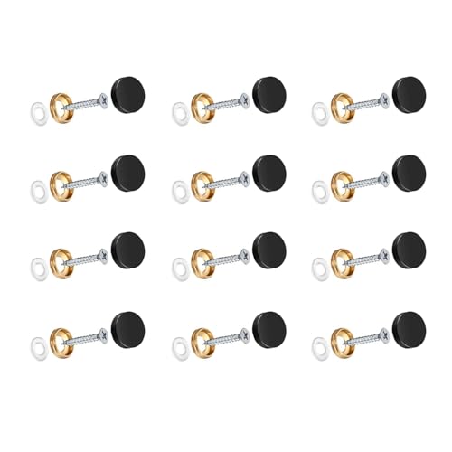 Wopanxye 12 Set Spiegelschrauben, 10mm Schwarz Zierschrauben Edelstahl Polierte Spiegelnägel mit Kappen Chrom schrauben abdeckkappen für Spiegeltische Holz Dekoration Badplatten Schränke Glasscheiben Wopanxye 12 Set Spiegelschrauben, 10mm Schwarz Zierschrauben Edelstahl Polierte Spiegelnägel mit Kappen Chrom schrauben abdeckkappen für Spiegeltische Holz Dekoration Badplatten Schränke Glasscheiben von Wopanxye