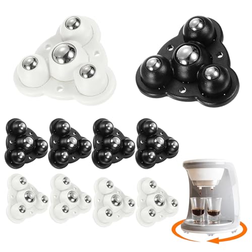 Wopanxye 8pcs Selbstklebende Minirollen für Küchengeräte, 360° Drehbare Universalräder Kugelrollen, Kleberolle Gleiter für DIY Mülleimer Aufbewahrungsbox Büchse Kleine Möbel von Wopanxye