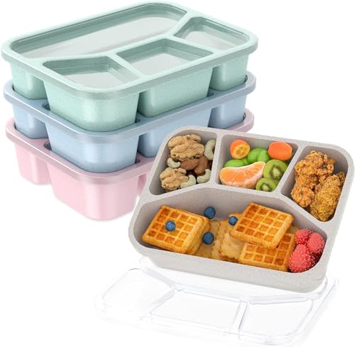 Woplagyreat Brotdose Lunchbox 4 Set Erwachsene Bento Box Mit Fächern Lunch Brotdosen Brotbox Brotzeitbox Frühstücksbox Essensbox Butterbrotdose Vesperdose Brotbüchse Frühstück Jausenbox von Woplagyreat