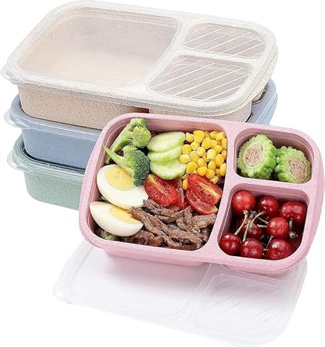 Woplagyreat Brotdose Lunchbox Erwachsene Bento Box 4 Stück Mit Fächern Lunch Brotdosen Brotbox Brotzeitbox Frühstücksbox Essensbox Butterbrotdose Vesperdose Frühstück Brotbüchse Jausenbox Bentobox von Woplagyreat